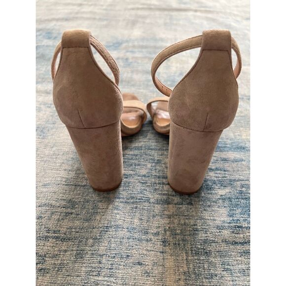 Steve Madden Beige Carrson High Heel Ankle Strap Block Heel Sandal Size 6 - Picture 5 of 8
